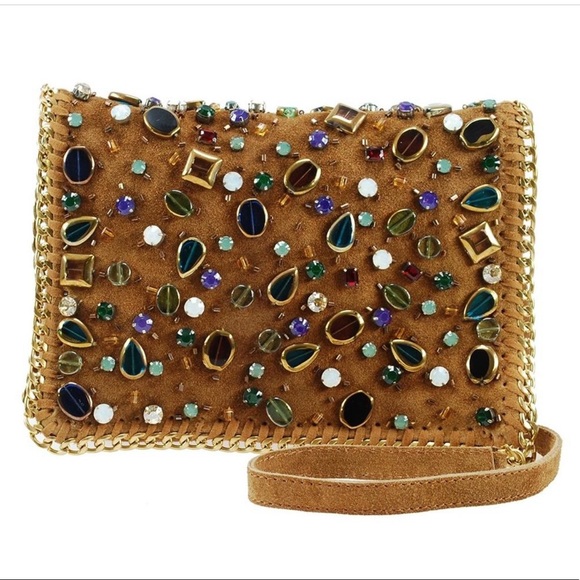 Mary Frances Handbags - Mary Frances NEW! Beautiful Stones Suede Crossbody/ Clutch